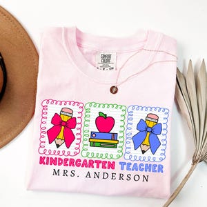 Comfort Colors® Custom Kindergarten Teacher Shirt,Personalized Kindergarten Shirt,Gift For Teacher,Kindergarten Teacher Team Shirt,Teacher