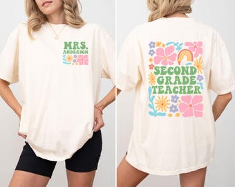 Comfort Colors® Custom Second Grade Teacher Shirt,Personalized Second Grade Shirt,Gift For Teacher,2nd Grade Teacher Team Shirt,Teacher Gift