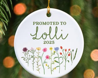 Promoted to Lolli Ornament, Personalized Lolli Ornament, Pregnancy Announcement Gift, Promoted to Grandparent Ornament,New Baby Announcement
