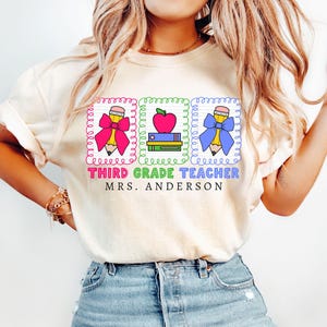 Comfort Colors® Custom Third Grade Teacher Shirt,Personalized Third Grade Shirt,Gift For Teacher,3rd Grade Teacher Team Shirts,Teacher Gift