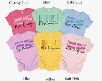 Custom Third Grade Teacher Shirt,Personalized Third Grade Shirt,3rd Grade Teacher Team Shirts,Gift For Teacher,Teacher Gift,Back To School