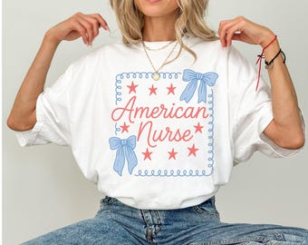 Comfort Colors® American Nurse Shirt, Patriotic Nurse TShirt,Nurse 4th Of July Shirt, Nurse Fourth Of July Gift, Gift For Nurse, Nurse Gifts