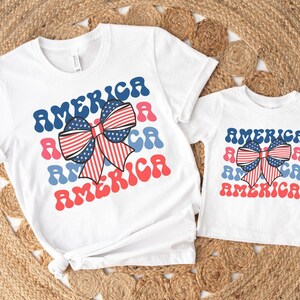 American Mama and Mini Shirts, American Mama Shirt, American Mini Shirt, 4th of July Bow Shirt,Mama And Mini Shirt,Patriotic Matching Shirts