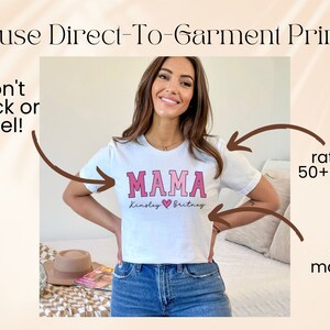 Custom Mama Shirt,Mom Shirt With Names,Personalized Mama T-shirt,Custom Mama Shirt,Mom Gift,Mama With Children Names Tee,Mother's Day Gift image 9