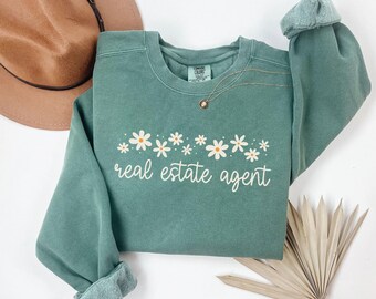 Comfort Colors® Real Estate Agent Sweatshirt, Real Estate Sweatshirt, Real Estate Crewneck, Real Estate Agent Sweater,Real Estate Agent Gift
