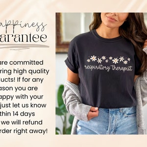 Comfort Colors® Respiratory Therapist Shirt, Pulmonology Tee, Daisy Respiratory Therapy Shirt,Gift For Respiratory Therapist Gifts,RT Tshirt Black