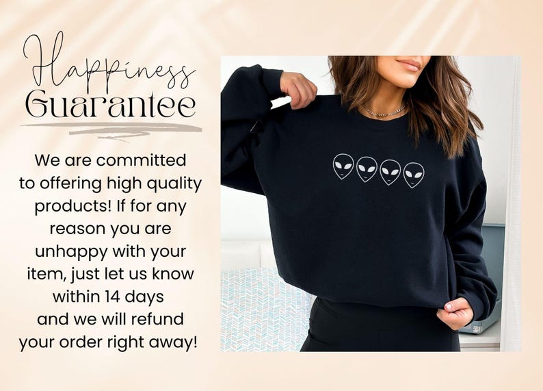 Aliens Sweatshirt, UFO Sweatshirt, Aliens Shirt, Minimalist Sweatshirt, Space Sweatshirt, Alien Lover Sweatshirt, Crewneck Sweatshirt, image 9