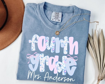 Comfort Colors® Custom Fourth Grade Teacher Shirt,Personalized Fourth Grade Shirt,Gift For Teacher,4th Grade Teacher Team Shirt,Teacher Gift