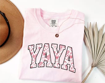Comfort Colors® Valentine Yaya Shirt,Valentine Yaya Gift,Valentine's Day Yaya Tshirt,Pregnancy Reveal,Valentine's Day Gift For Yaya