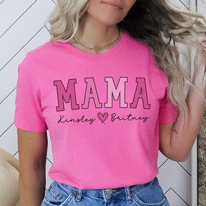 Custom Mama Shirt,Mom Shirt With Names,Personalized Mama T-shirt,Custom Mama Shirt,Mom Gift,Mama With Children Names Tee,Mother's Day Gift image 4