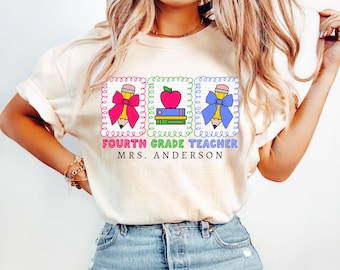 Comfort Colors® Custom Fourth Grade Teacher Shirt,Personalized Fourth Grade Shirt,Gift For Teacher,4th Grade Teacher Team Shirt,Teacher Gift
