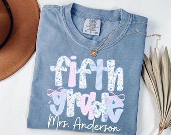 Comfort Colors® Custom Fifth Grade Teacher Shirt,Personalized Fifth Grade Shirt,Gift For Teacher,5th Grade Teacher Team Shirt,Teacher Gift