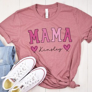 Custom Mama Shirt,Mom Shirt With Names,Personalized Mama T-shirt,Custom Mama Shirt,Mom Gift,Mama With Children Names Tee,Mother's Day Gift image 2