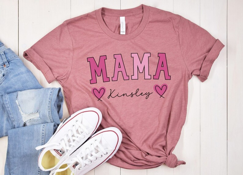 Custom Mama Shirt,Mom Shirt With Names,Personalized Mama T-shirt,Custom Mama Shirt,Mom Gift,Mama With Children Names Tee,Mother's Day Gift image 2