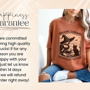 Comfort Colors® Spooky Liberal Feminist Witch Shirt,Fall Feminism Tee,Feminist Witch Shirt,Halloween Womens Empowerment T-Shirt,Mystic Shirt image 9