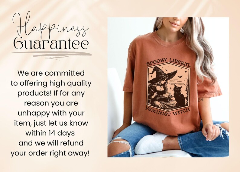 Comfort Colors® Spooky Liberal Feminist Witch Shirt,Fall Feminism Tee,Feminist Witch Shirt,Halloween Womens Empowerment T-Shirt,Mystic Shirt image 9