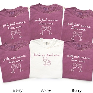 Comfort Colors Wine Bachelorette Party Shirts, Bride On Cloud Wine Bridal Party Shirts, Luxury Bachelorette Shirts, Bachelorette Party Tee