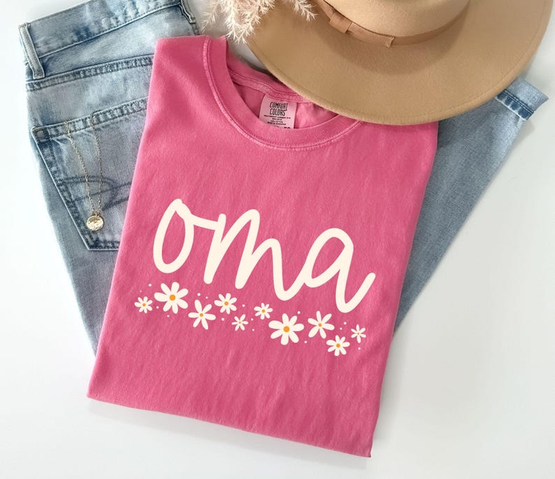 Camiseta de abuela con colores cómodos, camiseta de abuela con flores silvestres, regalo para abuela, regalo para abuela primeriza, anuncio de embarazo, abuela alemana, camiseta para abuela Crunchberry