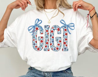 Comfort Colors® Gigi 4th Of July Shirt, Patriotic Gigi T-Shirt, Coquette Gigi America Tee,4th of July Gigi T-Shirt,4th Of July Gift For Gigi