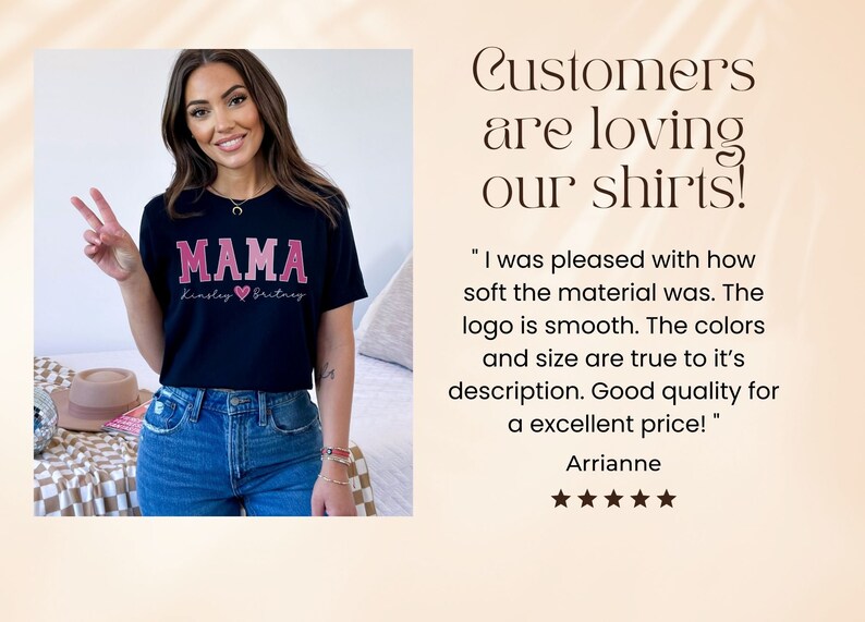 Custom Mama Shirt,Mom Shirt With Names,Personalized Mama T-shirt,Custom Mama Shirt,Mom Gift,Mama With Children Names Tee,Mother's Day Gift image 8