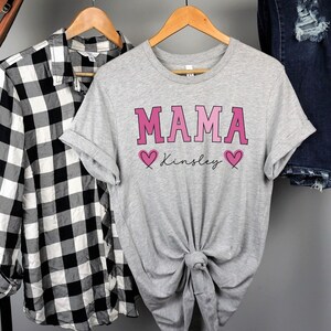 Custom Mama Shirt,Mom Shirt With Names,Personalized Mama T-shirt,Custom Mama Shirt,Mom Gift,Mama With Children Names Tee,Mother's Day Gift image 6