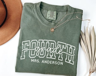 Comfort Colors® Custom Fourth Grade Teacher Shirt,Personalized Fourth Grade Shirt,Gift For Teacher,4th Grade Teacher Team Shirt,Teacher Gift