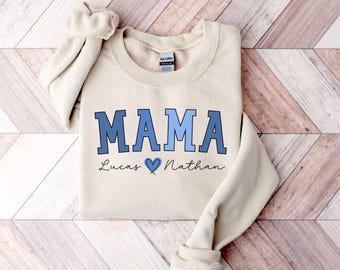 Custom Mama Sweatshirt, Mama Custom Mother's Day Gift, Personalized Mom Sweatshirt, Custom Mama Sweatshirt With Kids Names,Mama Sweater