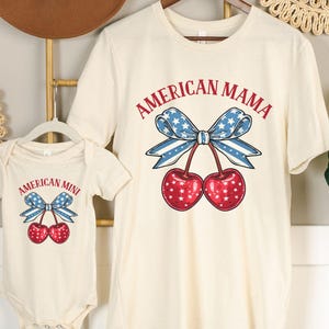 American Mama And Mini 4th Of July Shirts,Coquette Mama and Mini Shirts,Mommy And Me 4th Of July Matching Shirt,Patriotic Mommy And Me Shirt