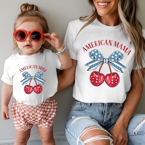 American Mama And Mini 4th Of July Shirts,Coquette Mama and Mini Shirts,Mommy And Me 4th Of July Matching Shirt,Patriotic Mommy And Me Shirt