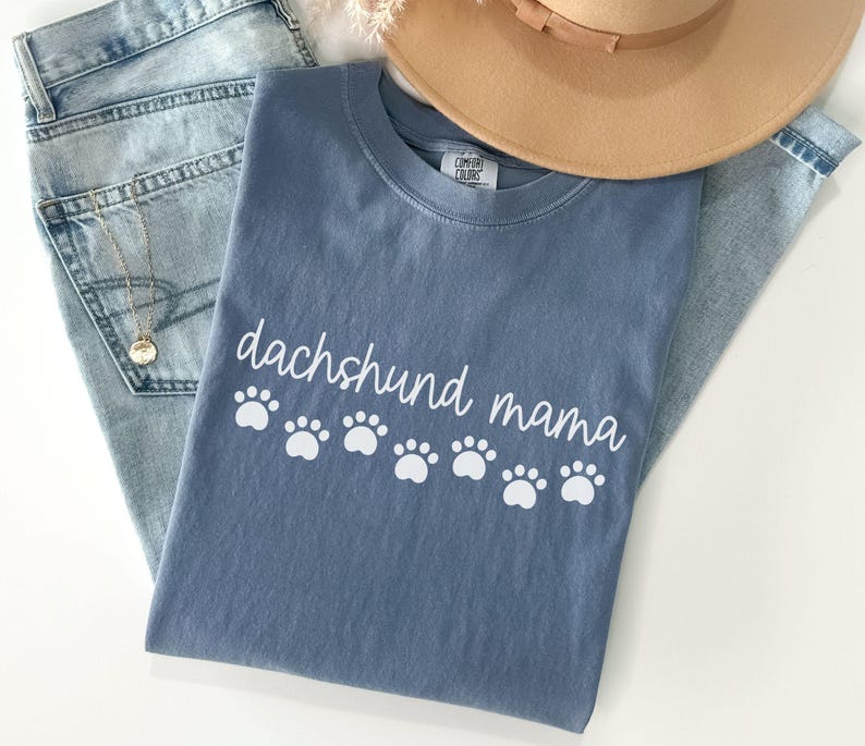 Comfort Colors® Dachshund Shirt, Dachshund Mama Shirt, Doxie Mama Shirt, Dachshund Shirt, Dachshund Mom Gift, Dachshund Lover Gift,Dog Lover Blue Jean