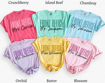 Comfort Colors® Front Office Crew Shirts,Personalized School Staff T-shirt,Custom Office Staff Team T-shirt,Back to School Front Office Gift