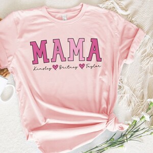 Custom Mama Shirt,Mom Shirt With Names,Personalized Mama T-shirt,Custom Mama Shirt,Mom Gift,Mama With Children Names Tee,Mother's Day Gift image 3