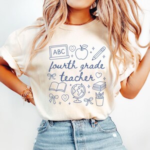 Comfort Colors® Fourth Grade Teacher Shirt, Fourth Grade Teacher Team Shirts, 4th Grade Shirt,Gift For Teacher,Cute Teacher Tee,Teacher Gift