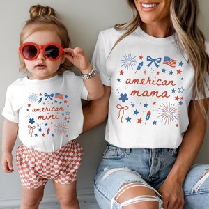 American Mama And Mini 4th Of July Shirts,Coquette Mama and Mini Shirts,Mommy And Me 4th Of July Matching Shirt,Patriotic Mommy And Me Shirt
