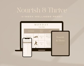 4 Week Home Workout Plan for Busy Moms | No Gym Strength Workouts + Walking | Meal Prep Plan | Printable PDF