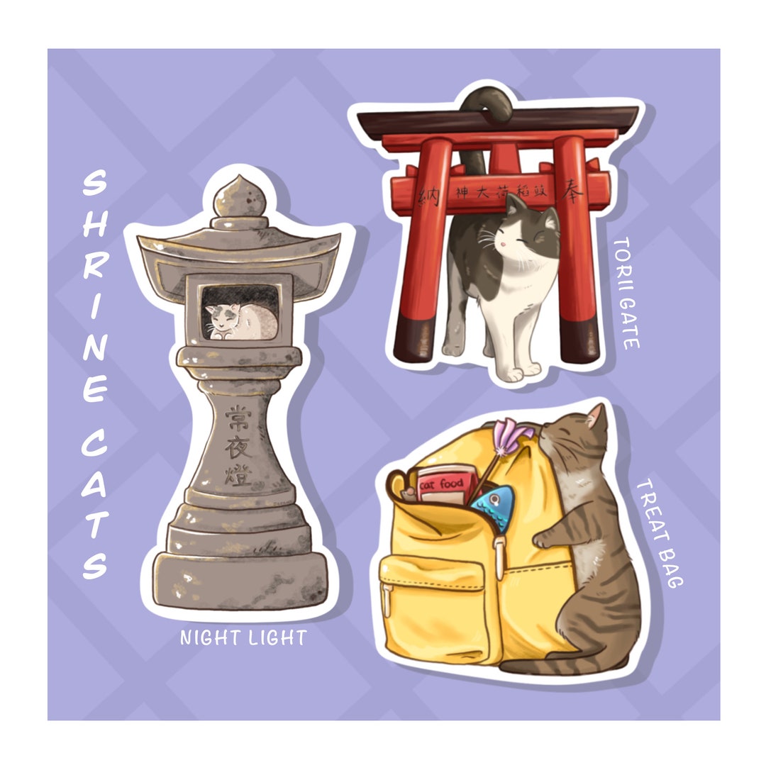 Fushimi Inari Cats Cat Stickers Cute Stickers Etsy