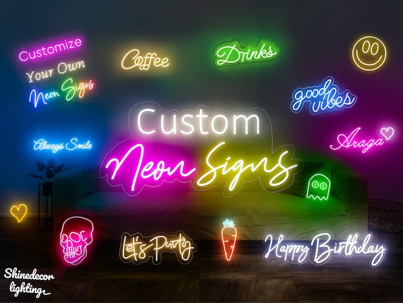 Custom Neon Signs, Neon Name Sign Customizable for Wall Decor, Personalized  Neon Signs Larger LED Light up Sign Customizable for Bedroom Wall Decor