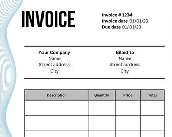 Invoice Template Canva / Modern Billing Form / Editable / Instant Download