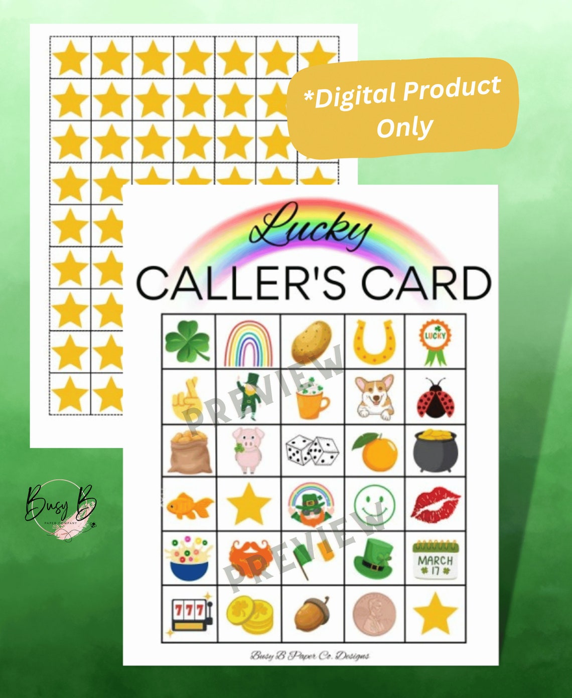 Lucky BINGO Printable PDF Perfect for St. Patrick's Day - Etsy