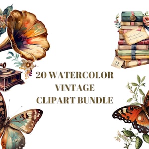 Timeless Treasures: Ein Vintage Clipart Bundle für nostalgische Designs - 20 PNG-Dateien mit transparentem Hintergrund