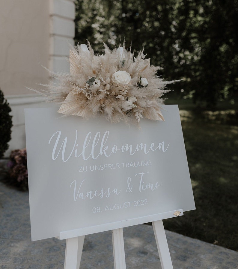 Welcome sign, acrylic sign, welcome sign, wedding, wedding ceremony, engagement, welcome sign image 1