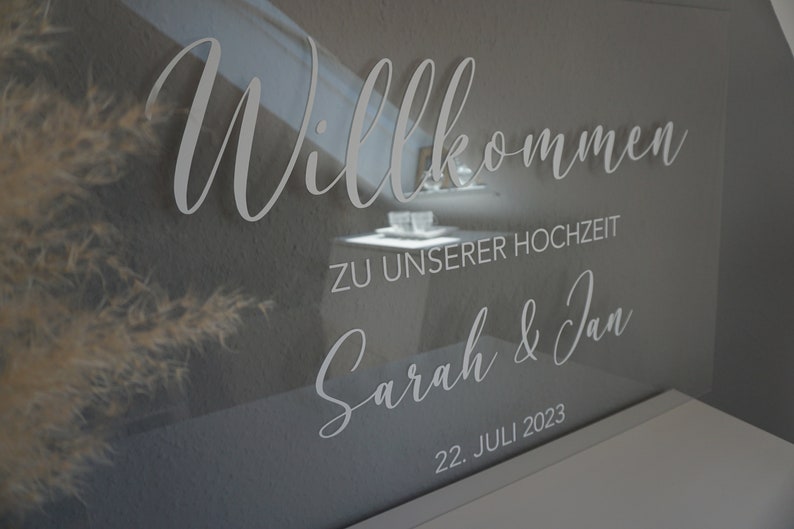 Willkommensschild, Acrylschild, Welcome Sign, Hochzeit, Trauung, Verlobung, Welcome Sign Bild 5