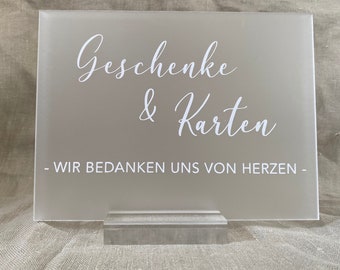 Geschenke und Karten - Hochzeit, Geschenketisch, Acrylschild