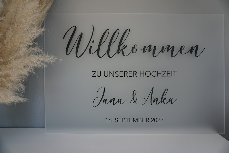 Willkommensschild, Acrylschild, Welcome Sign, Hochzeit, Trauung, Verlobung, Welcome Sign Bild 4