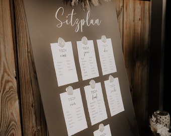 Seating plan as an acrylic sign to design yourself