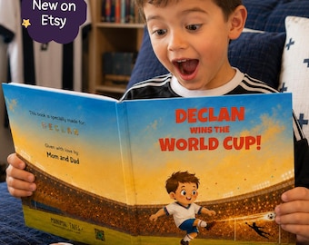 Personalized Soccer Book for Kids, Football World Cup Adventure Story, Custom Name Football Story Book, Sports Birthday Gift for Boys Girls