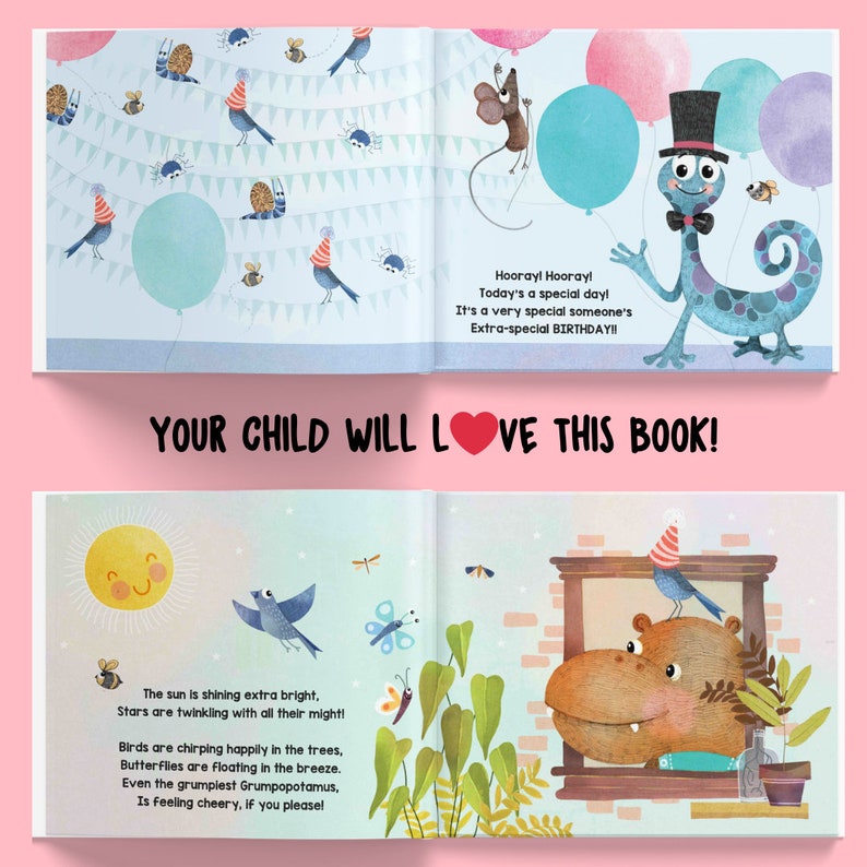 Personalized Birthday Book My Happy Birthday Book Kids Birthday Book Personalized Birthday Gift Personalised Book for Ages 1-9 image 3