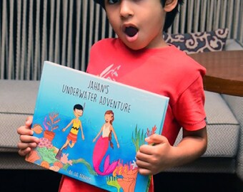 Livre personnalisé pour enfants - Mon aventure sous-marine | votre enfant sauve les océans | histoire de sirène | Cadeau d'anniversaire personnalisé, 5-9 ans