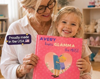 Personalized Book for Grandma and Grandkid, Custom Grandmom Gift, I Love You Most, for Nana from Grandchild, Birthday Gift | USA