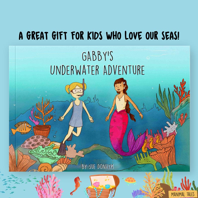 Personalized Mermaid Book for Kids | Custom Name Underwater Adventure Story | Mermaid Birthday Gift for Girls Boys Ages 4-9 | Ocean Sea Book bild 2